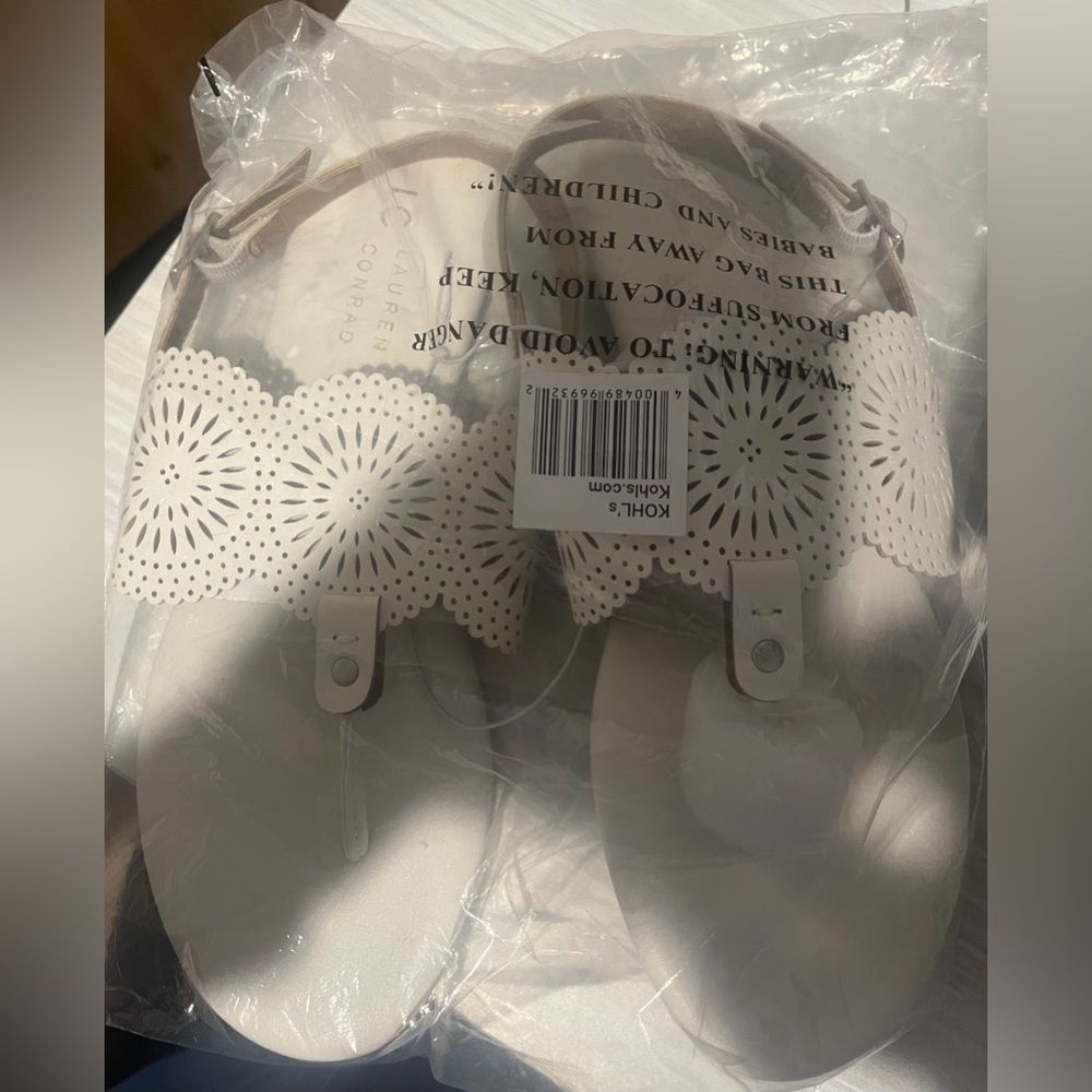 LC Lauren Conrad White Sandals